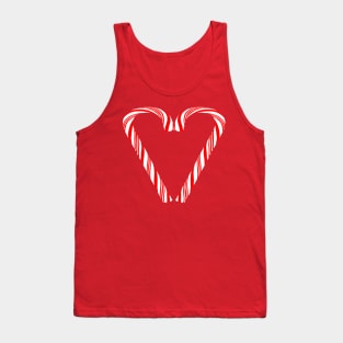 Peppermint Christmas Candy Cane Heart Tank Top